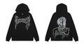 Revenge White Gothic Script Sketch Portrait Hoodie