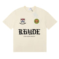 Rhude Alma Mater Crest Badge Graphic Cream Short Sleeve T‑Shirt