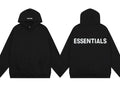 Fog Essentials Black Oversized Hoodie With Bold White ESSENTIALS Chest Logo