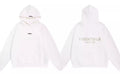 Fog Essentials Cream Off‑White Minimalist Hoodie, Oversized Neutral Street‑Wear Pullover