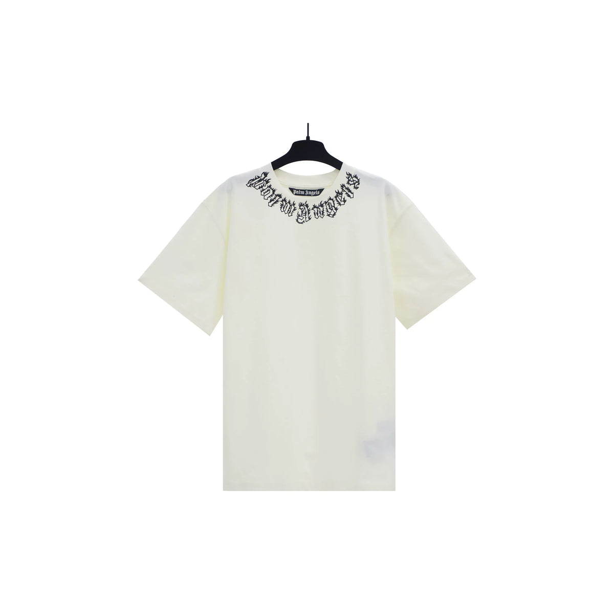 Palm Angels Neck Logo Cream Tee
