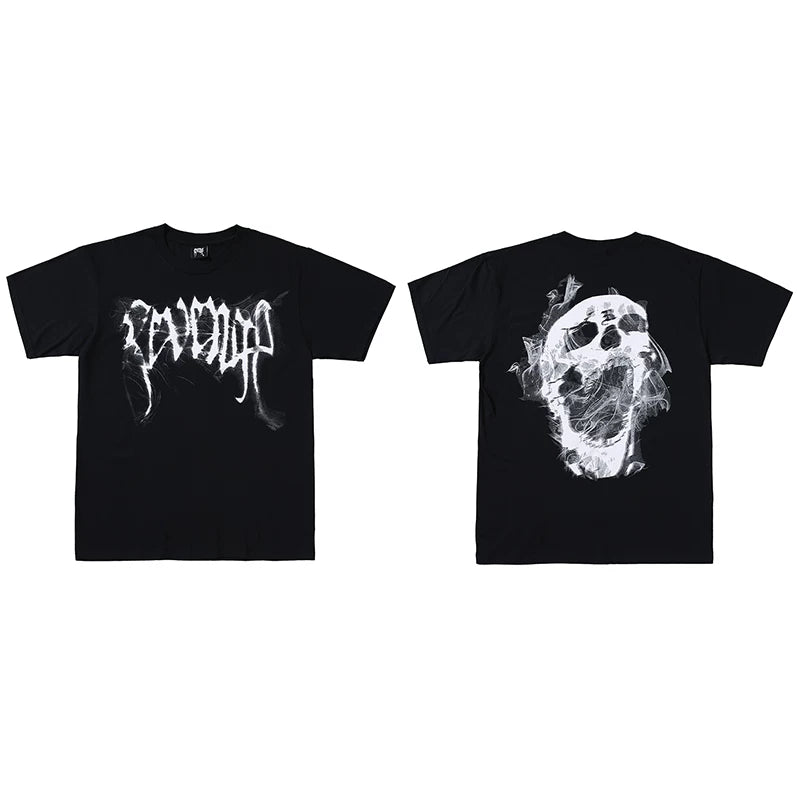 Revenge Smoke‑Effect Skull Graphic T‑Shirt
