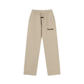 Fog Essentials Light Khaki Minimalist Straight‑Cut Drawstring Sweatpants