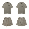 Fog Essentials Oversized Letter Print T‑Shirt & Elastic Drawstring Shorts 2‑Piece Streetwear Matching Outfit