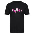 Yelir Pink White Distorted Letter Black Crew Neck Short Sleeve T-Shirt