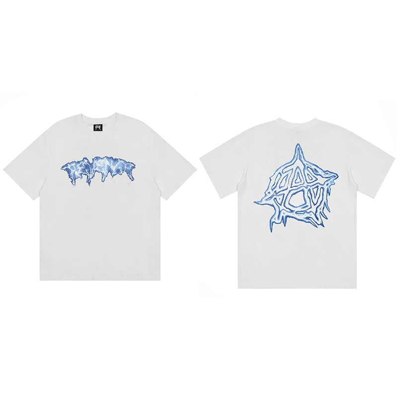 Revenge Blue Lightning Graphic T‑Shirt