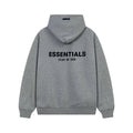 Fog Essentials Logo‑Print Light Heather‑Grey Drop‑Shoulder Relaxed‑Fit Street‑Wear Hoodie