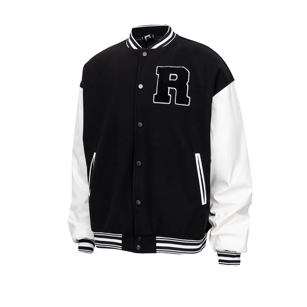 Revenge R‑Letter Patch Gothic Logo Varsity Jacket