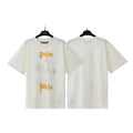 Palm Angels Cream Cracked Palm Graphic Tee