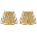 Rhude Khaki‑Off‑White Color‑Block Mountain Logo Drawstring Streetwear Shorts