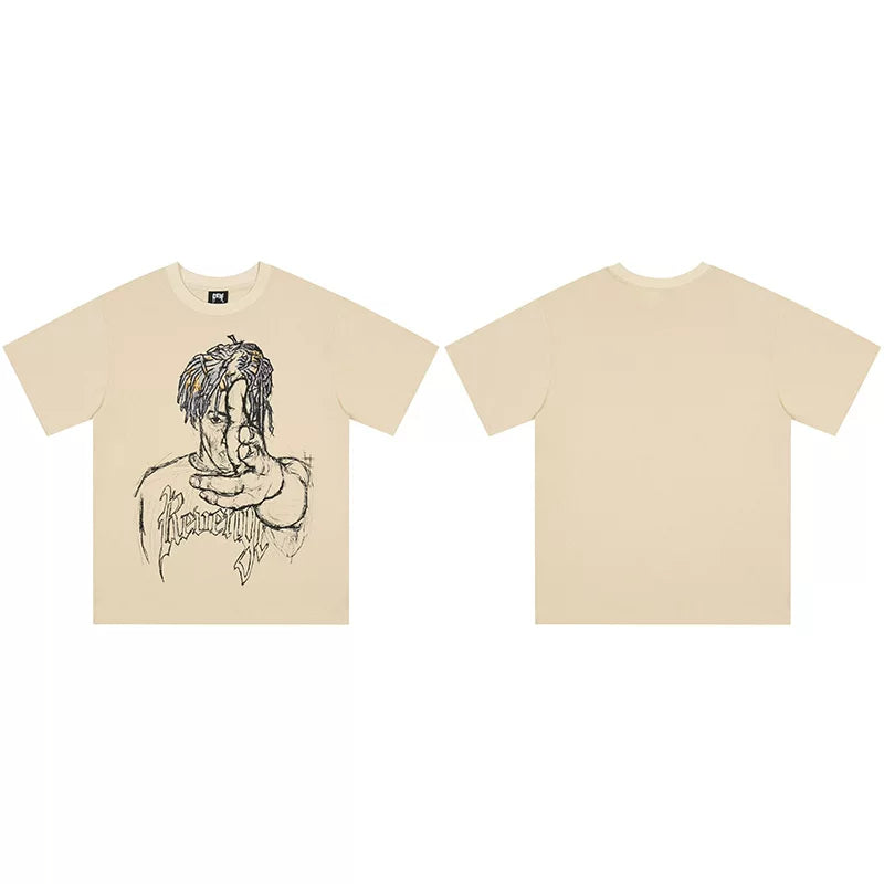 Revenge Sketch Portrait Front Graphic T‑Shirt