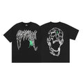 Revenge Green‑Accent Spider Polygon Skull Graphic T‑Shirt