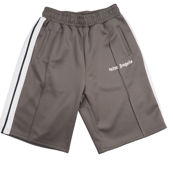 Palm Angels Grey White Side Stripe Shorts Unisex Streetwear Casual Sports Shorts