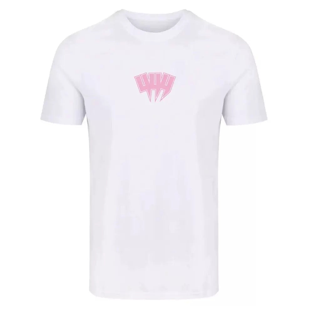 Yelir Pink Abstract Claw Print White Short Sleeve Casual T-Shirt