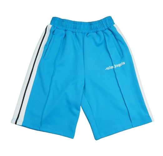 Palm Angels Cyan Side Stripe Shorts Unisex Hip Hop Sports Casual Shorts
