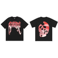 Revenge Red 3D Chrome Shattered Skull Graphic T‑Shirt