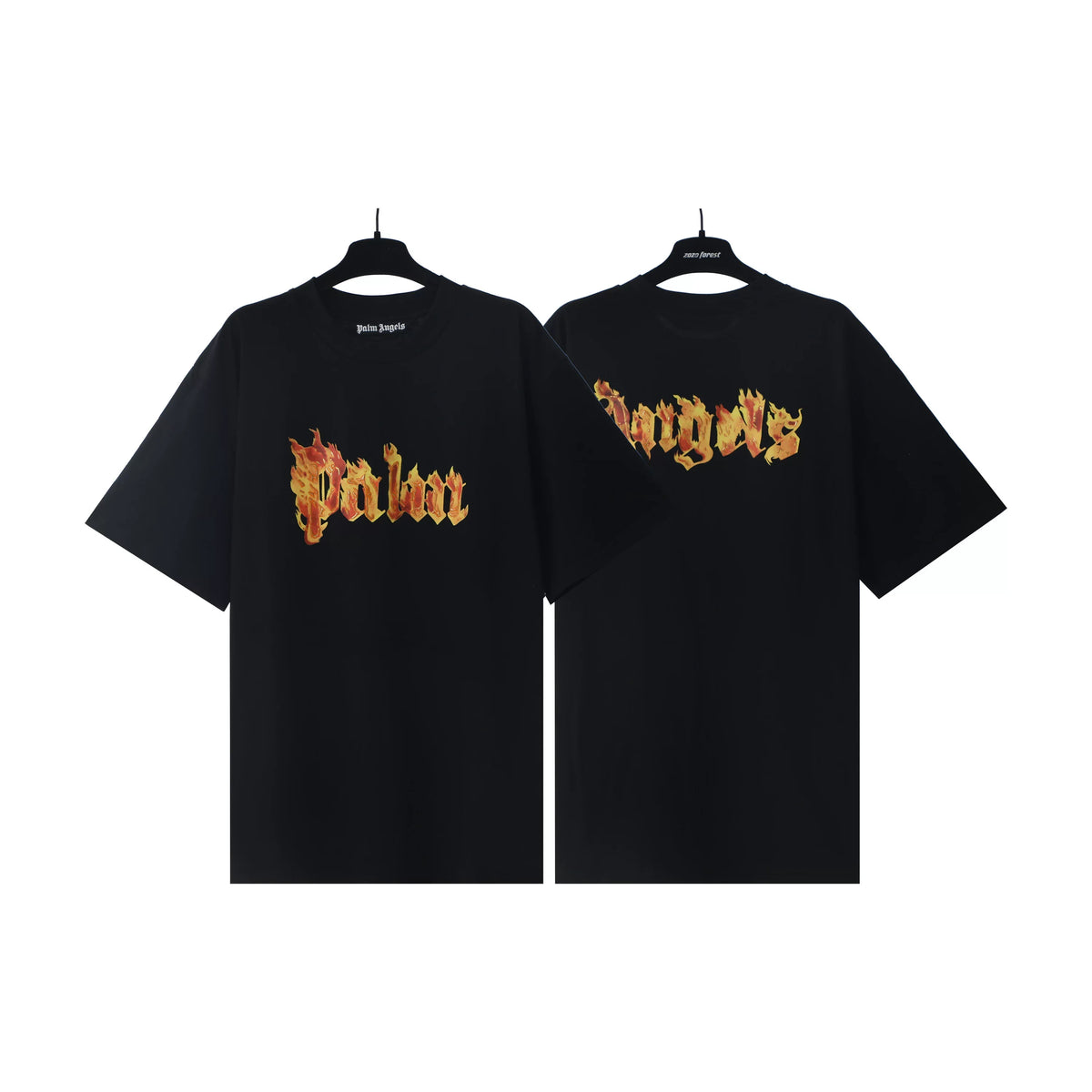 Palm Angels Black Flame Font Tee