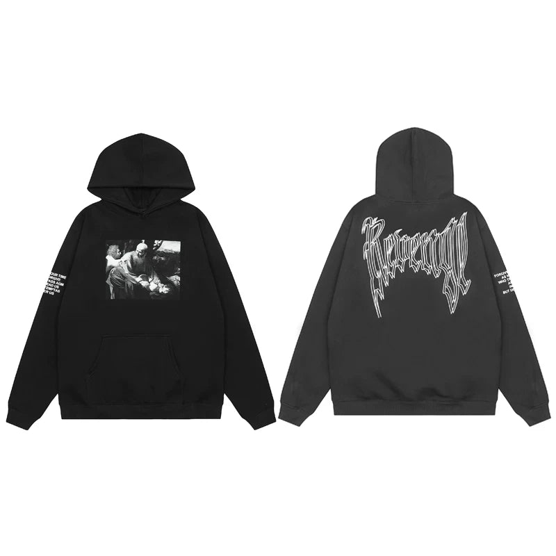 Revenge Vintage Religious Art Graphic Hoodie