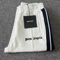 Palm Angels White Black Stripe Track Pants Unisex