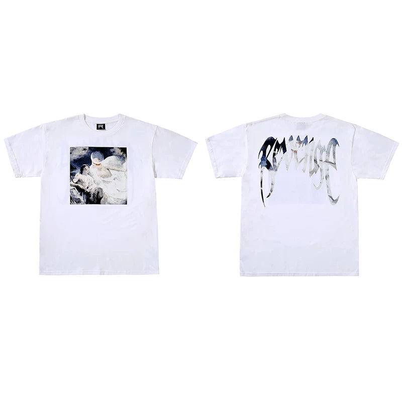 Revenge Angel Oil‑Painting Graphic T‑Shirt