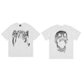 Revenge Silver 3D Chrome Screaming Skull Graphic T‑Shirt