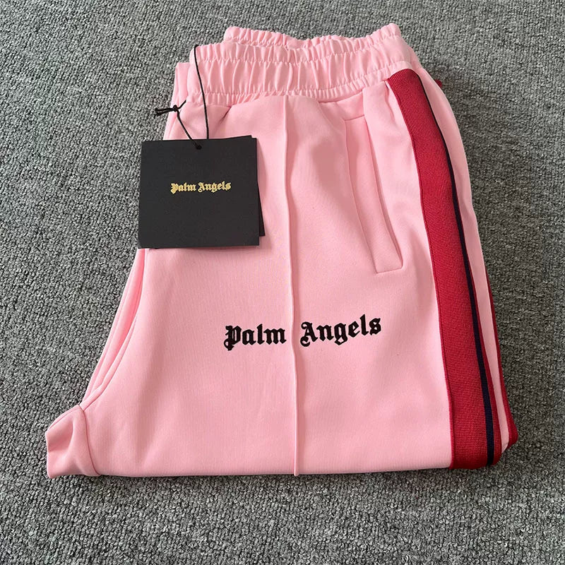 Palm Angels Pink Red Stripe Track Pants Unisex