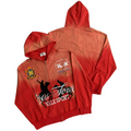 Valé Sport Equestrian Olympic‑Crest Gradient Zip‑Up Hoodie, Unisex Red‑Wash Vintage Streetwear Jacket