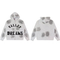 VALLEY White‑Grey Spot‑Wash Valley Dreams Zip‑Up Hoodie Unisex Oversized Jacket