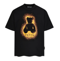 Palm Angels Black Bear In Mind Gold Spray Print Tee