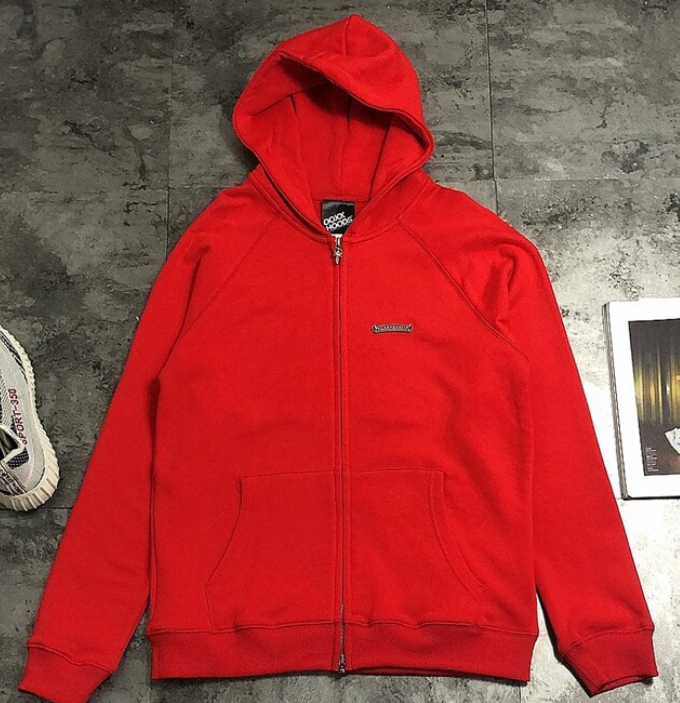 Chrome Hearts Red Triple Cross Zip Up Hoodie Streetwear Essential