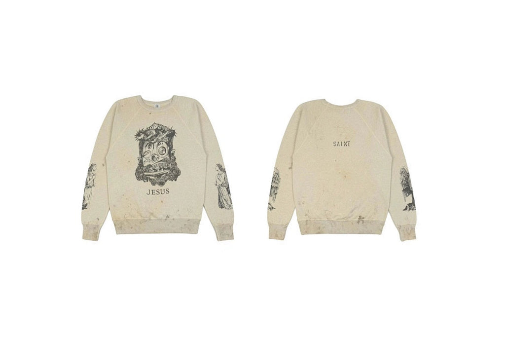 Saint Michael ST121 Jesus Crest Sleeve Graphic Sweatshirt